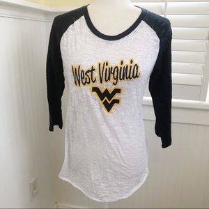 5/$25🔅WV Logo Burnout Baseball Tee Size Large